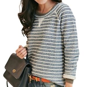 Lou & Grey Striped French Nubby Terry Nautical Scoopneck Preppy Sailing Top M